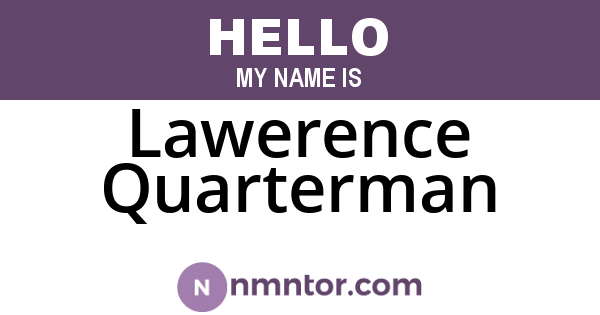 Lawerence Quarterman
