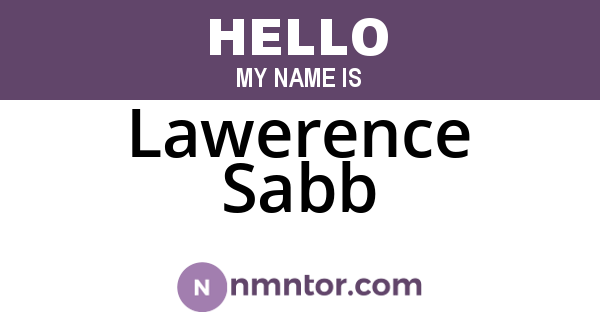 Lawerence Sabb