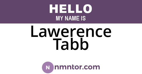 Lawerence Tabb