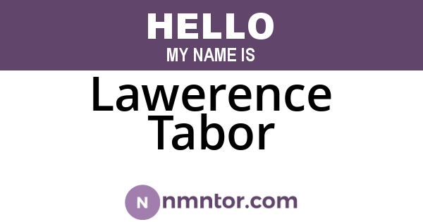 Lawerence Tabor