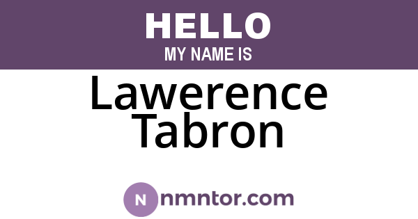 Lawerence Tabron