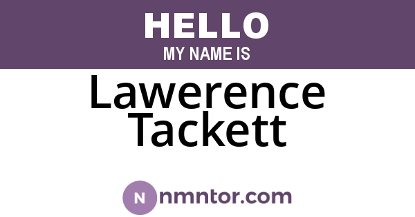 Lawerence Tackett