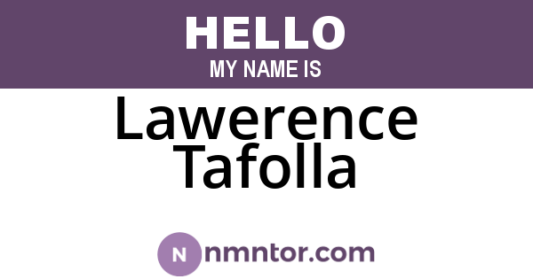 Lawerence Tafolla
