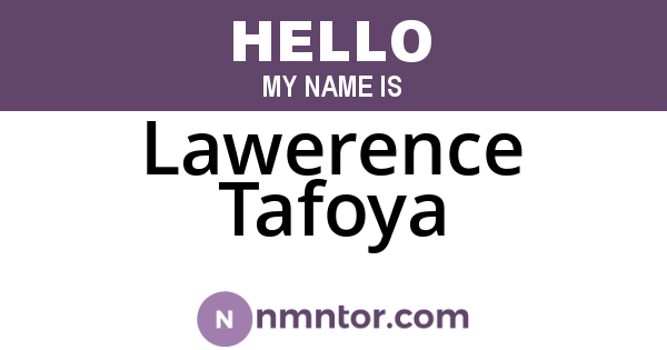 Lawerence Tafoya