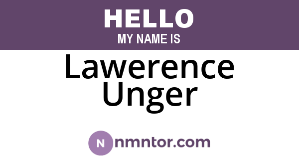 Lawerence Unger