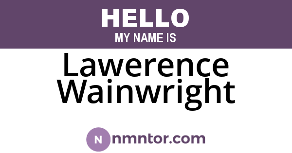 Lawerence Wainwright