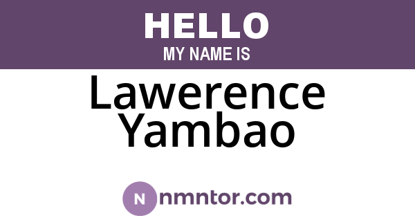 Lawerence Yambao