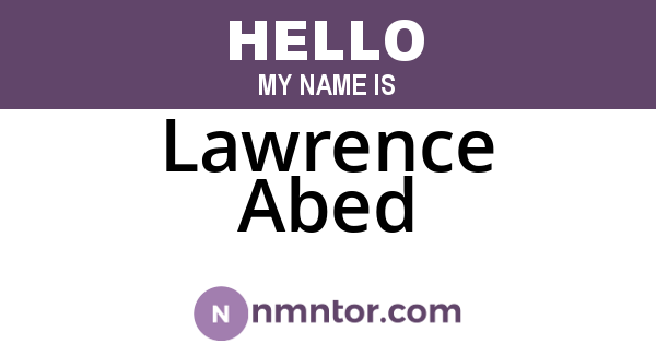 Lawrence Abed