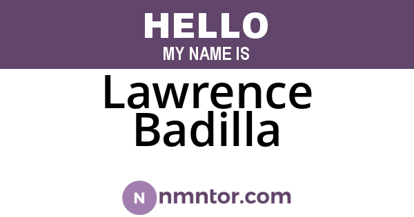 Lawrence Badilla
