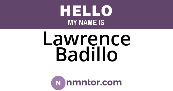 Lawrence Badillo