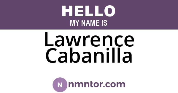 Lawrence Cabanilla