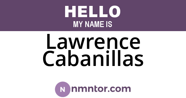 Lawrence Cabanillas