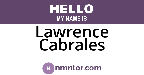 Lawrence Cabrales