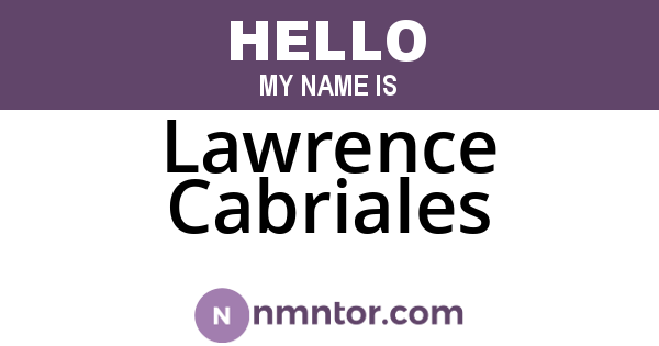 Lawrence Cabriales