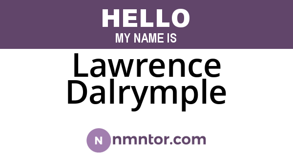 Lawrence Dalrymple