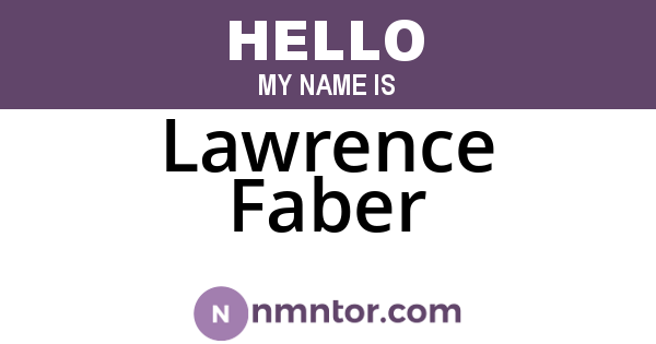 Lawrence Faber
