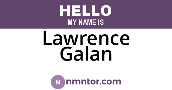 Lawrence Galan