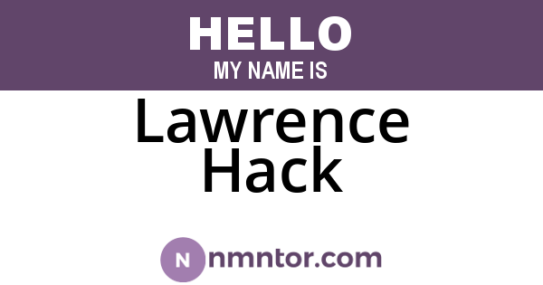 Lawrence Hack