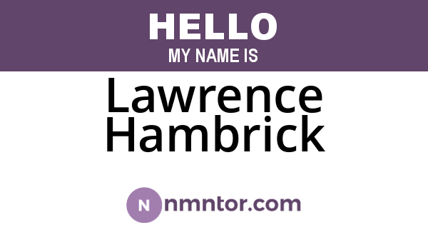 Lawrence Hambrick