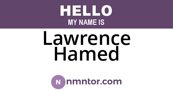 Lawrence Hamed
