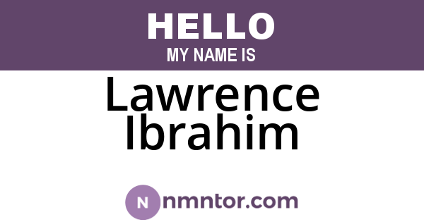 Lawrence Ibrahim