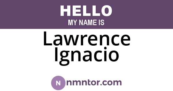 Lawrence Ignacio