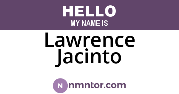 Lawrence Jacinto