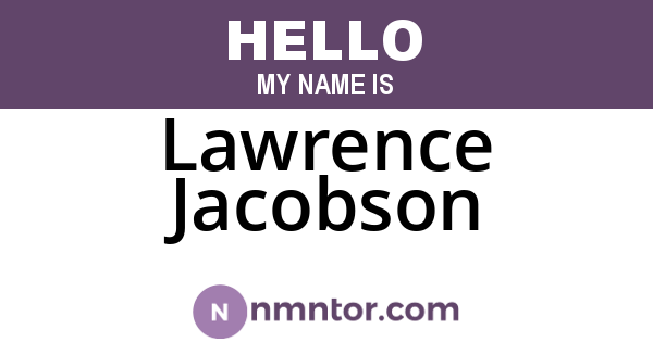 Lawrence Jacobson