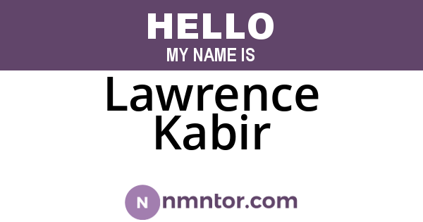 Lawrence Kabir