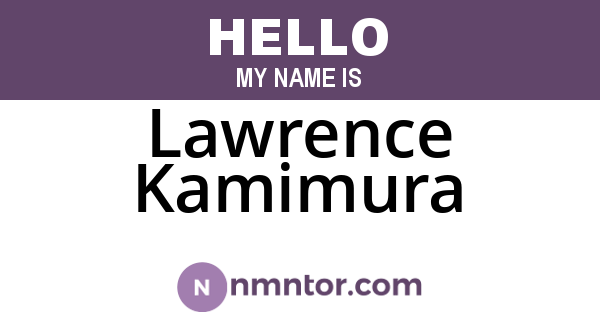Lawrence Kamimura