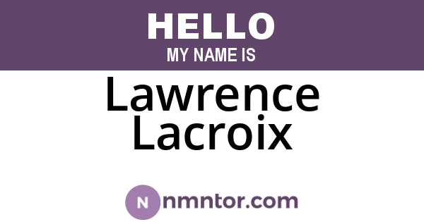 Lawrence Lacroix