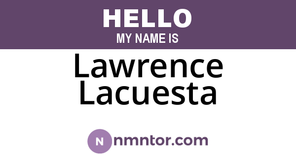 Lawrence Lacuesta