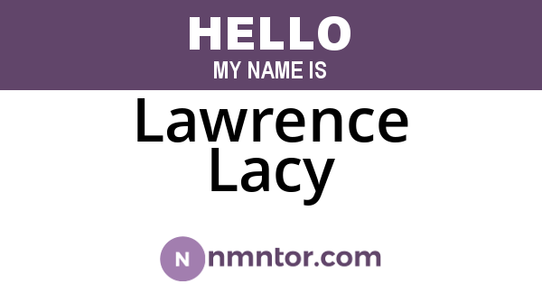 Lawrence Lacy