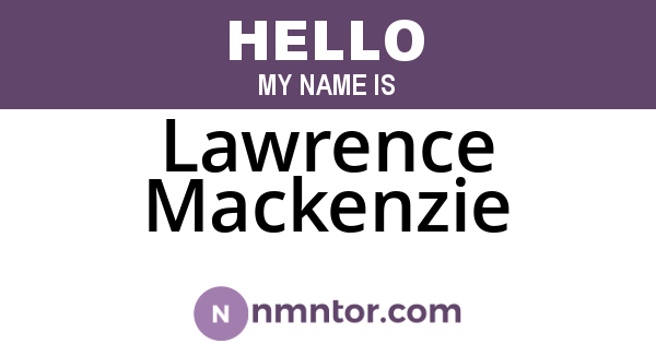 Lawrence Mackenzie