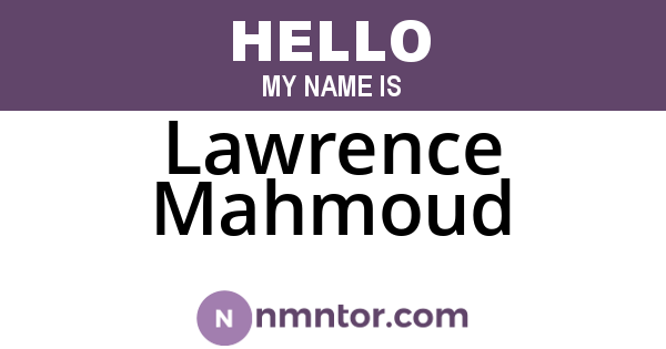 Lawrence Mahmoud