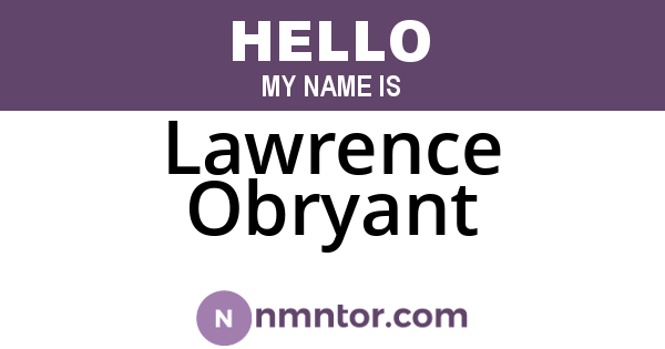 Lawrence Obryant