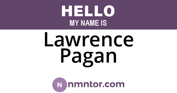 Lawrence Pagan