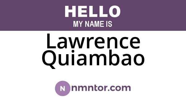 Lawrence Quiambao
