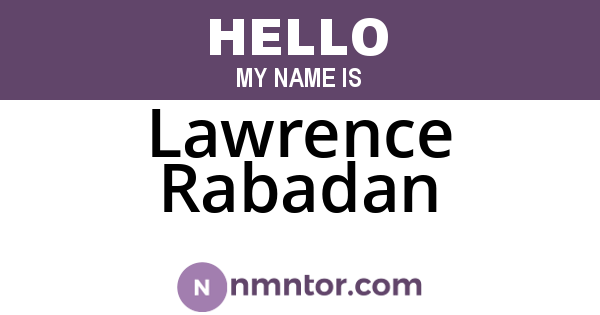 Lawrence Rabadan