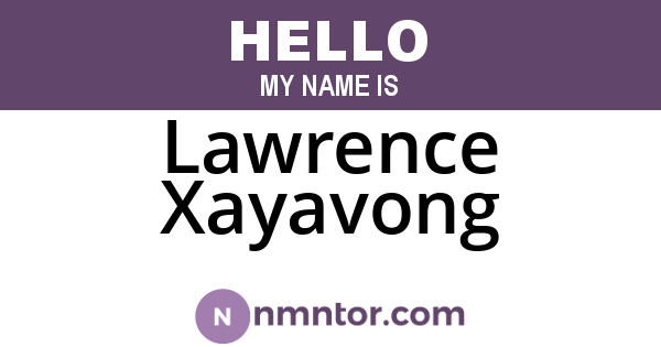 Lawrence Xayavong