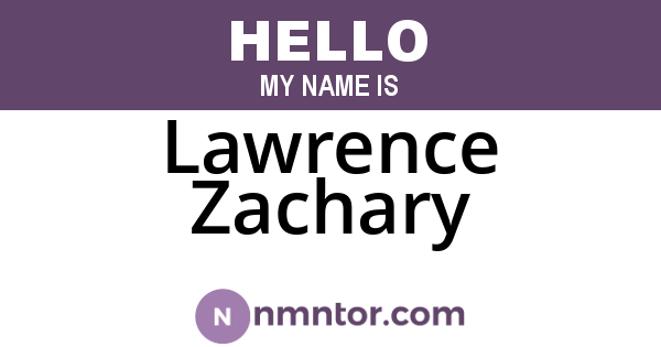 Lawrence Zachary