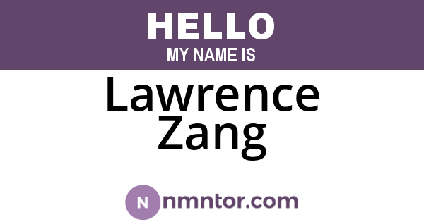 Lawrence Zang