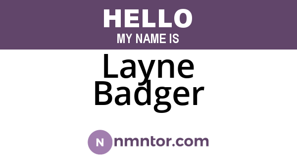 Layne Badger