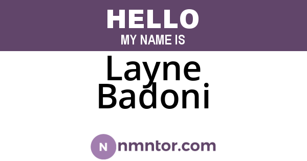 Layne Badoni