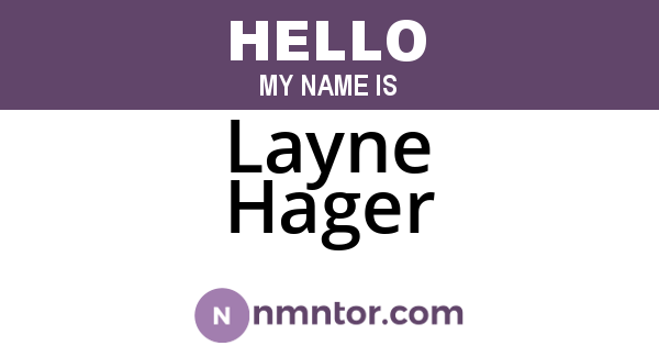 Layne Hager