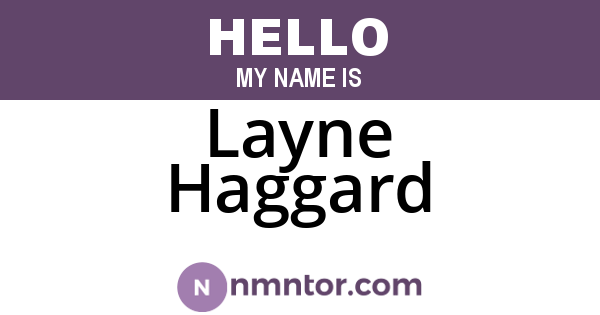 Layne Haggard
