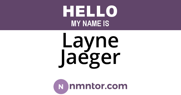 Layne Jaeger
