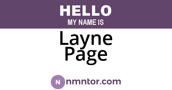 Layne Page
