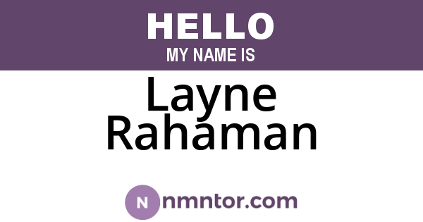 Layne Rahaman