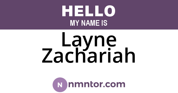 Layne Zachariah